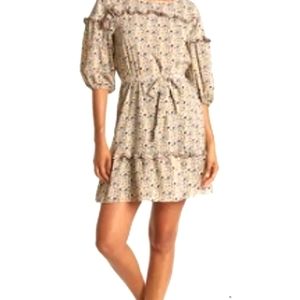 MAXSTUDIO MAX STUDIO Crepe Tie Waist Printed Dress
